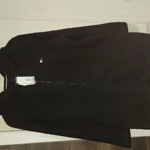Tommy Hilfiger Women's Hooded Fleece Faux Fur Sherpa Zip Jacket Size Large